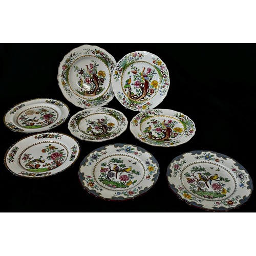 112 - A large collection of Spode and Burleigh blue and white plates together with other Spode 'pheasant' ... 