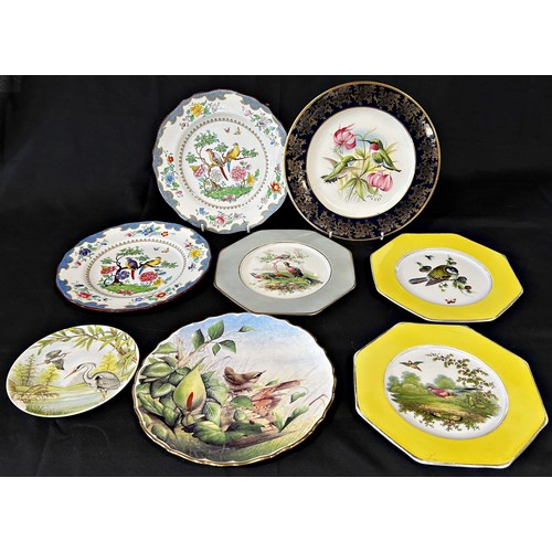 78 - A large Spode turkey plate showing turkeys in landscape, together with a further mixture of plates, ... 