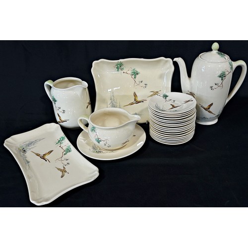 142 - A large quantity of Royal Doulton Coppice dinner ware, comprising graduated plates bowls, tureens et... 