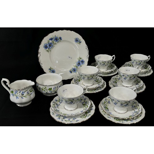 35 - A Royal Albert bluebell pattern tea set for six, further Royal Albert Friendship pattern tea wares, ... 