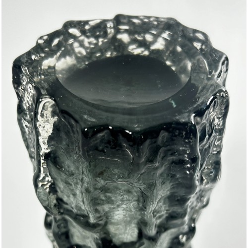 163 - A Whitefriars Pewter Bark glass vase , 15cm high.