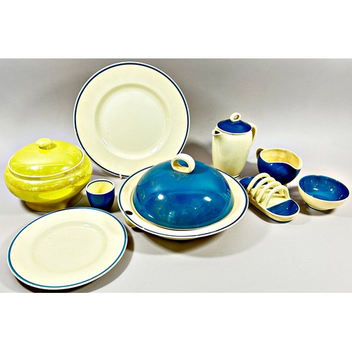 43 - A collection of Susie Cooper table wares and yellow lustre Moorcroft bowl