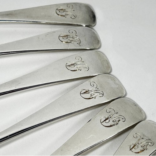 243 - Six silver teaspoons initialled V J London 1909, maker Josiah Williams & Co, a Sampson Mordan & Co L... 