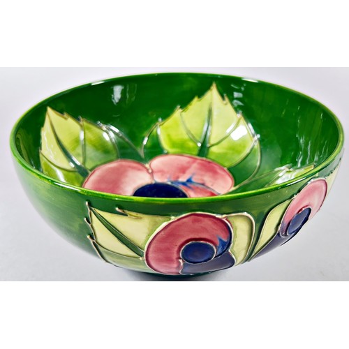 129 - Moorcroft Pink Rose bowl, 20cm diameter