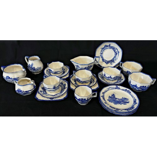 135 - Royal Doulton Norfolk pattern tableware comprising tea cups and saucers, sandwich plates, bowls etc