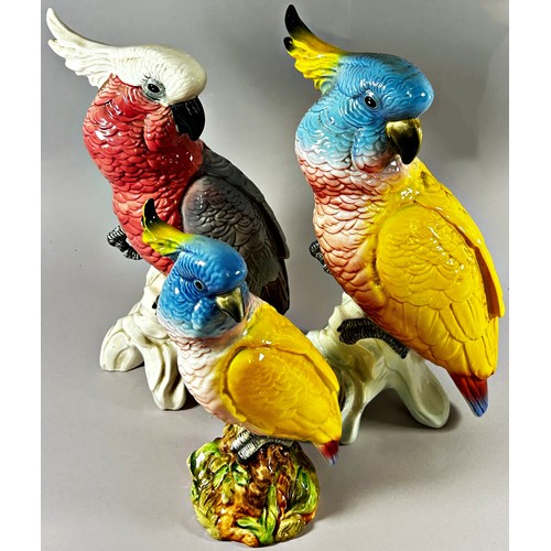 96 - Three Beswick cockatoos 30cm high maximum