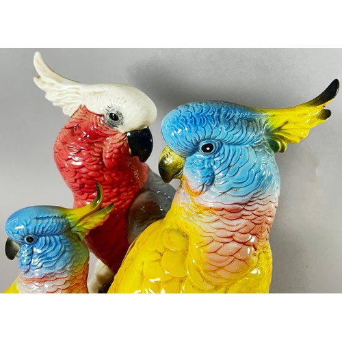 96 - Three Beswick cockatoos 30cm high maximum