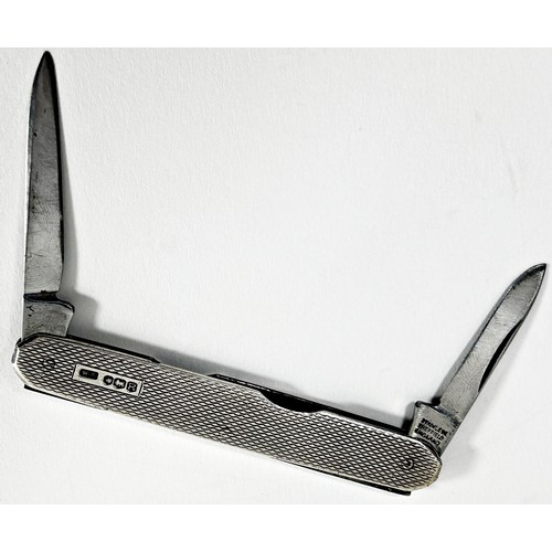 270 - A silver two bladed penknife, Sheffield 1959, maker William Needham