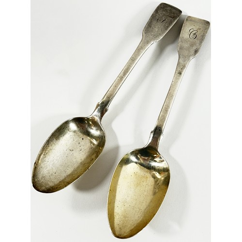 282 - Two Victorian silver serving spoons London 1850, maker Samuel Hayne & Dudley Carter, 5 ozs all toget... 