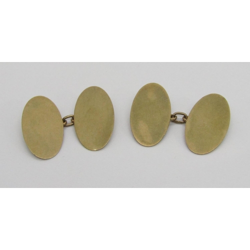 337 - Pair of 9ct cufflinks, maker 'H.G&S', Chester 1928, 4.7g