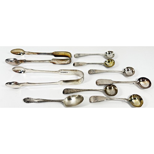 239 - A mixed selection of Georgian & Victorian silver flatware including teaspoons, mustard spoons, sugar... 