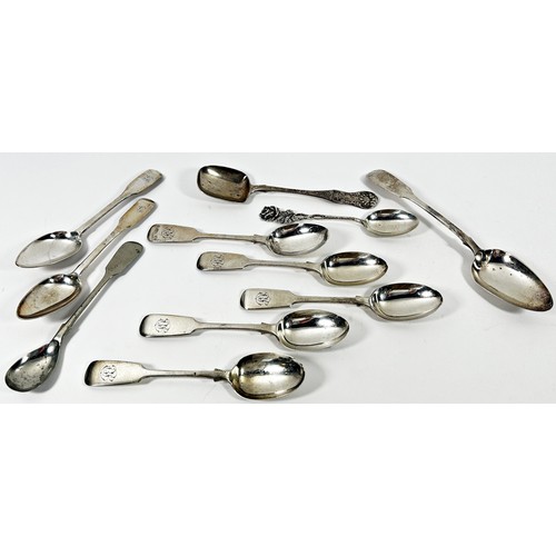 239 - A mixed selection of Georgian & Victorian silver flatware including teaspoons, mustard spoons, sugar... 