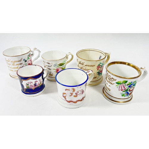 118 - A collection of 19th century Coalport and other mugs, 19th century jugs and an ironstone baluster sh... 