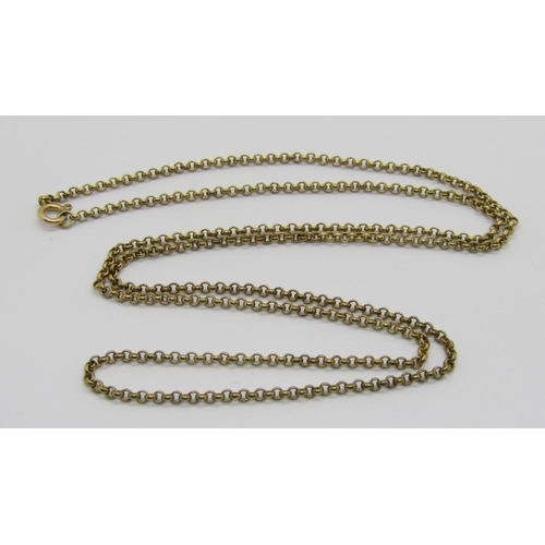 385 - 9ct belcher link chain necklace, 62cm L approx, 7.8g