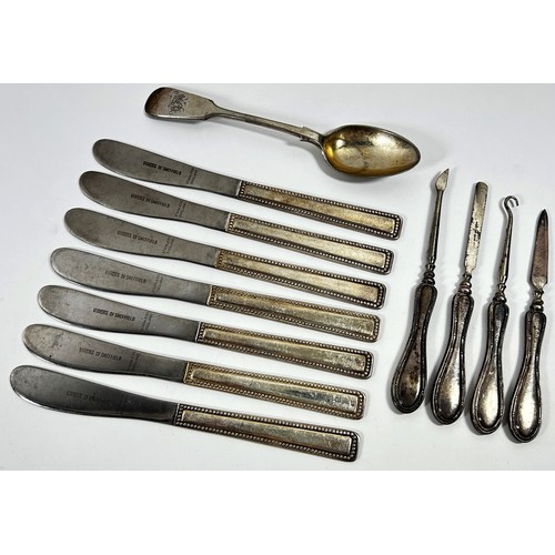 288 - A boxed set of six silver teaspoons with rose handles from Larnaca, Cyprus stamped 800, together wit... 