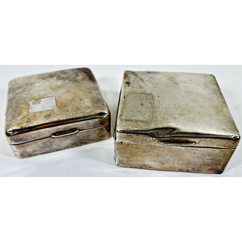 234 - A silver cigarette case with a wooden interior, London 1905, makers marks rubbed, initialled with F ... 