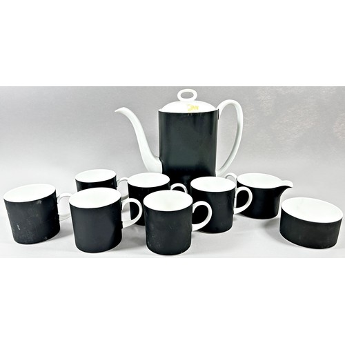 79 - A Susie Cooper coffee service in a black and white colourway, together with Royal Doulton Royal Gold... 