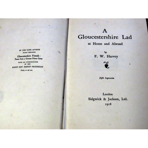 808 - A mixed library of literature to include A Gloucestershire Lad (1918) The Chase of the Golden Meteor... 