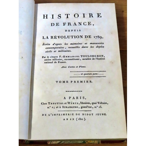 821 - Histoire de France (7 volumes) (1801) detailing (in French) the history of France since the Revoluti... 