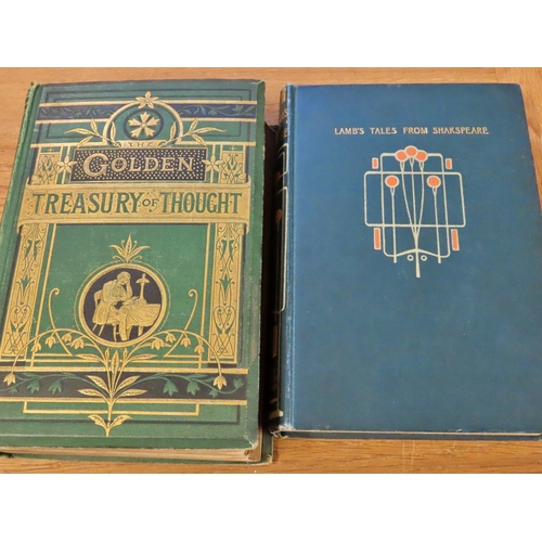 824 - Fifteen blue bound volumes of Charles Dickens and twelve brown bound volumes of classic literature, ... 