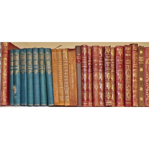 835 - Early 20th century literature library to include R L Stevenson novels (8) together with Little Maste... 