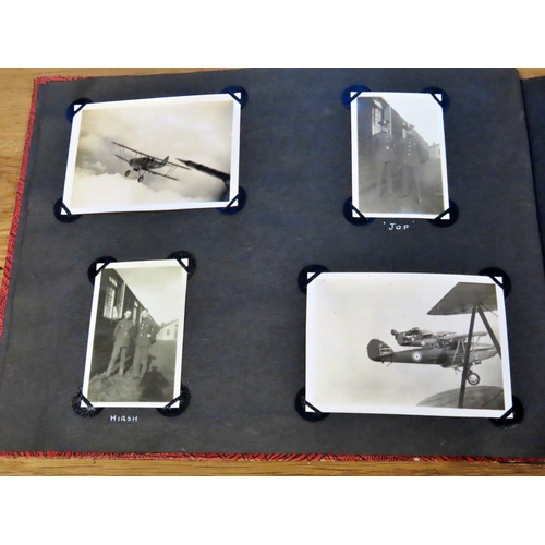 860 - A photographic album from the 1930s and 40s, belonging to R J Caton, featuring early airplanes, many... 