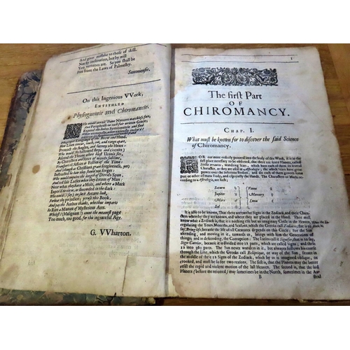 862 - Physiognomy and Chiromancy, by Robert Sanders - a 17th century publication on the art and practice o... 