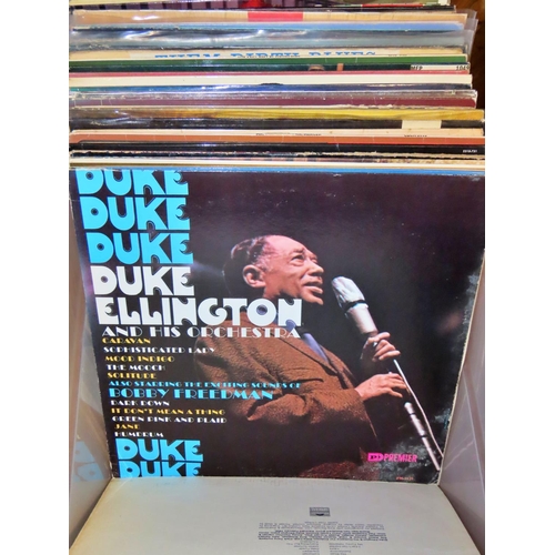 869 - A collection of traditional jazz and easy listening albums to include Duke Ellington, Louis Armstron... 