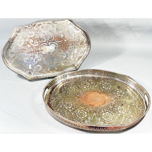 212 - Middle Eastern tray and folding stand, silver plated tea service, lacquered tray and 3 silver plated... 