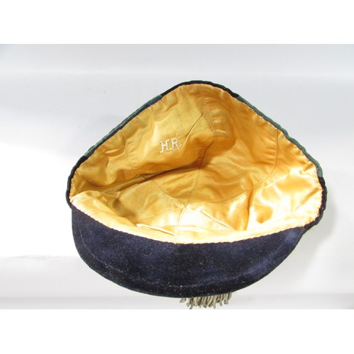 618 - An early 20th century blue velvet and gold braid tasseled Rugby Football Honours Cap dated 1915-16 i... 