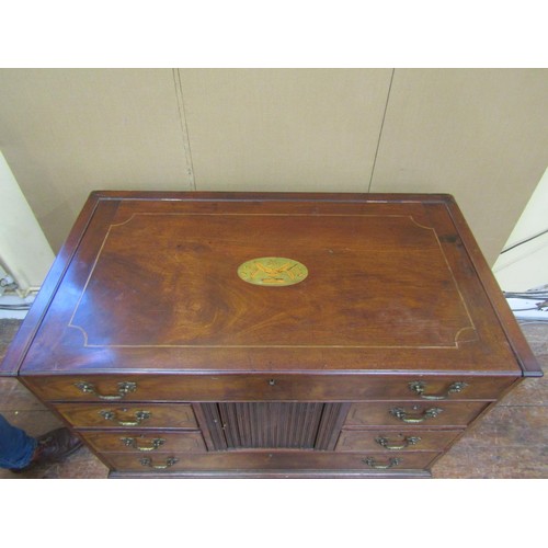 1626 - A George III mahogany country-house washstand, the rising lid enclosing a fitted interior of compart... 