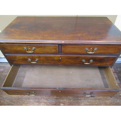 1637 - A Georgian mahogany chest of 4+2 graduated drawers on bracket supports, 105cm high x 110cm wide x 54... 