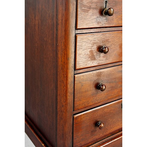 668 - A Victorian mahogany apprentice chest of drawers, two over three long graduated drawers, 30cm wide x... 