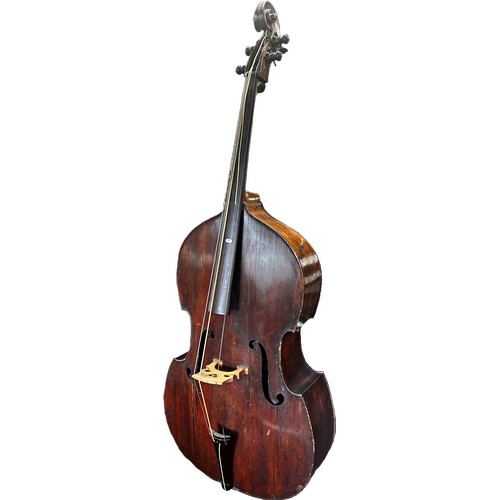 736 - A Double Bass with no makers label and in need of restoration, 192cm x 54cm