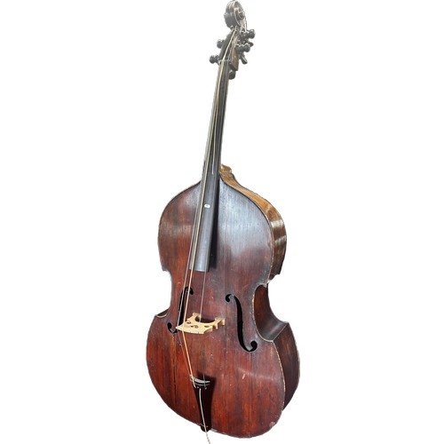 736 - A Double Bass with no makers label and in need of restoration, 192cm x 54cm