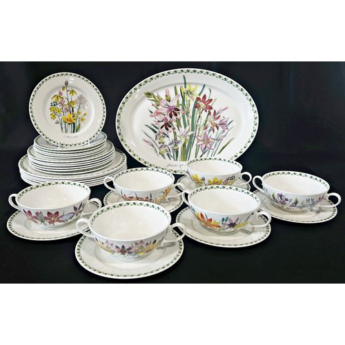 1 - A large collection of contemporary Portmeirion dinner and tea wares, six person setting, The Ladies ... 