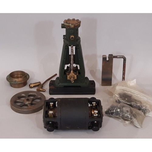 891 - Vertical stationary steam engine partially assembled together with a boxed 32W rotary transformer dy... 