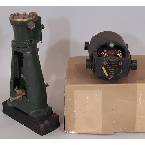 891 - Vertical stationary steam engine partially assembled together with a boxed 32W rotary transformer dy... 