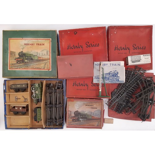 892 - A collection of Hornby 0 gauge railway models including 3 clockwork locomotive train sets, boxed Hor... 