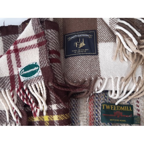 914 - 9 vintage blankets comprising 3 colourful 'Campervan' type, 5 traditional woollen and a crochet blan... 