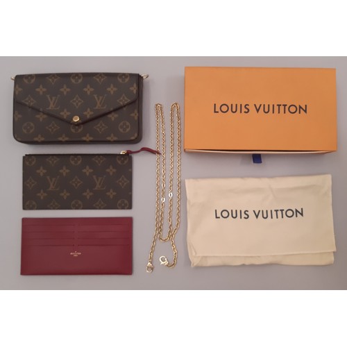 7 - Louis Vuitton Pochette Félicie Bag in Monogram canvas and lined in fuchsia microfibre. The bag is en... 