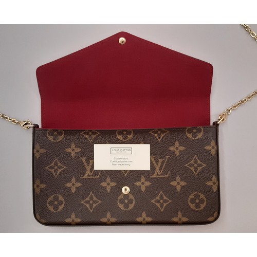 7 - Louis Vuitton Pochette Félicie Bag in Monogram canvas and lined in fuchsia microfibre. The bag is en... 