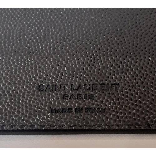 8 - Single compartment wallet by Saint Laurent in black 'Grain de Poudre' matt leather 11x9.5cm, unused ... 