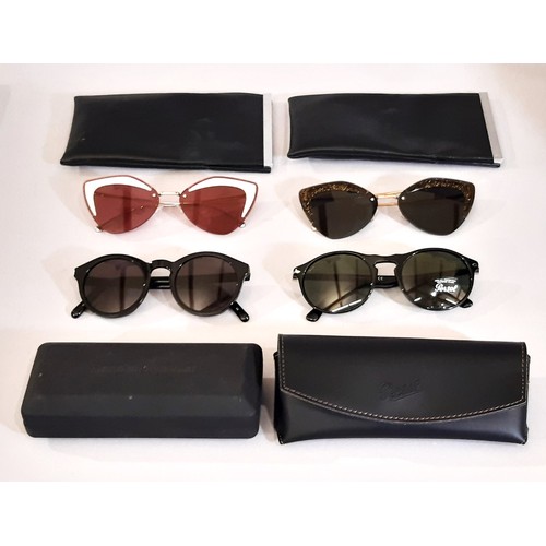 39 - Four pairs of women's sunglasses including two pairs of Cat Eye type by Fendi, one pair by Persol an... 