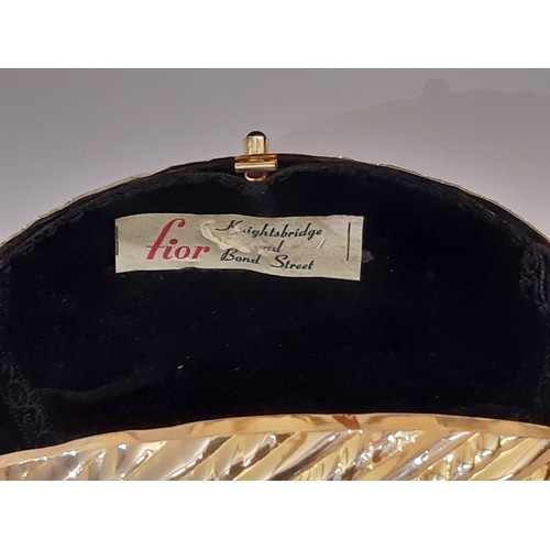 42 - An unusual vintage evening bag by Fior of Knightsbridge in the style of a Bulgari Melone purse with ... 