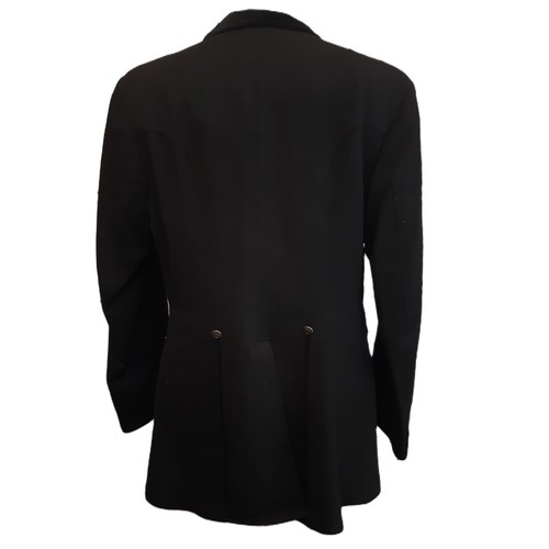 46 - Black ladies riding/ dressage jacket 'Diana' by Pikeur in wool with red lining.