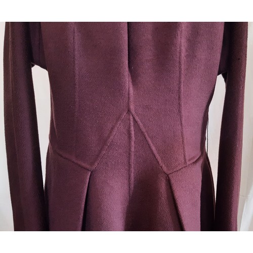 57 - Full length coat by Stella McCartney in mulberry coloured cashmere, with single button closure, back... 