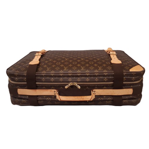 68 - Louis Vuitton satellite 65 suitcase in monogrammed canvas and natural leather, made in France 2002, ... 