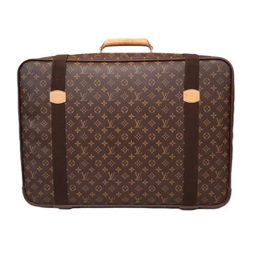 68 - Louis Vuitton satellite 65 suitcase in monogrammed canvas and natural leather, made in France 2002, ... 