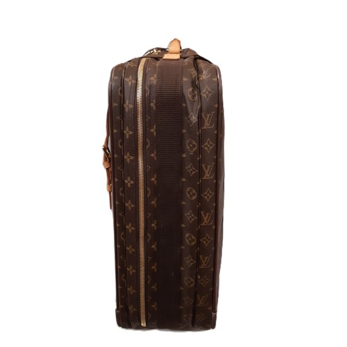 69 - Louis Vuitton satellite 70 suitcase in monogrammed canvas and natural leather made in France 2002, (... 